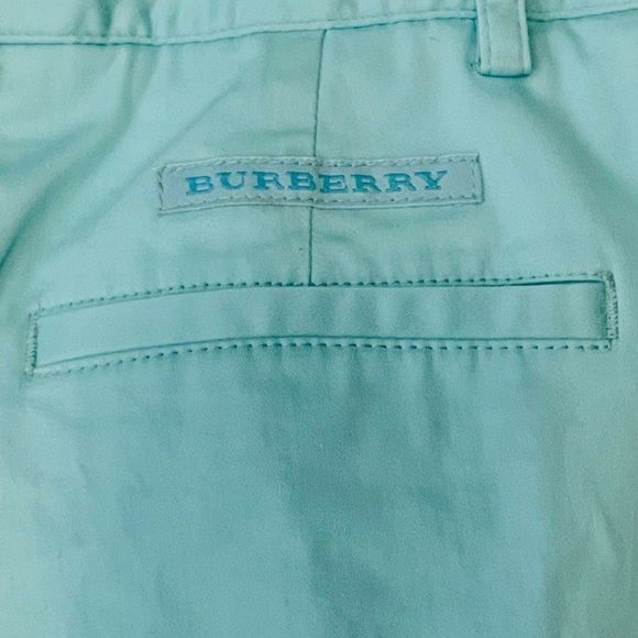 Burberry Golf cotton cropped wide leg capri pants, pockets, aqua blue, sz2, EUC - Picture 4 of 8